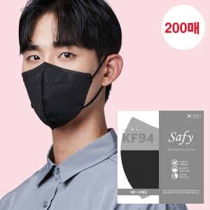 세이피 새부리형 KF94 200매 L(대형), 블랙, 200개