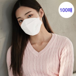 메디케이알 케어핏 입체형 KF94 대형 100매 황사마스크 멜랑화이트