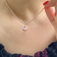 14k 18k 8-8.5mm 라벤더 네츄럴 담수진주 심플 진주 펜던트