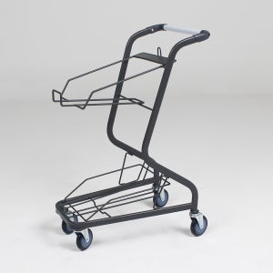 부원진열장 러브카트 바스켓 바구니형 미니 마트용 4바퀴 카트 캐리어 2단 쇼핑 핸드 카트