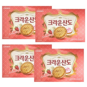 크라운 산도 딸기크림 323g 4갑