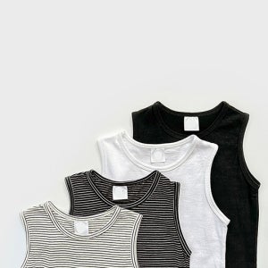 키즈 이너용 레이어드 화이트 나시 5-17호 초등학생 주니어 아동 아들 민소매 남아 여아