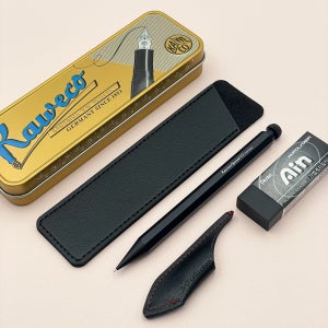 카웨코 샤프 스페셜 블랙 알블랙 고급샤프[가죽케이스 촉보호캡 등 3종 포함]