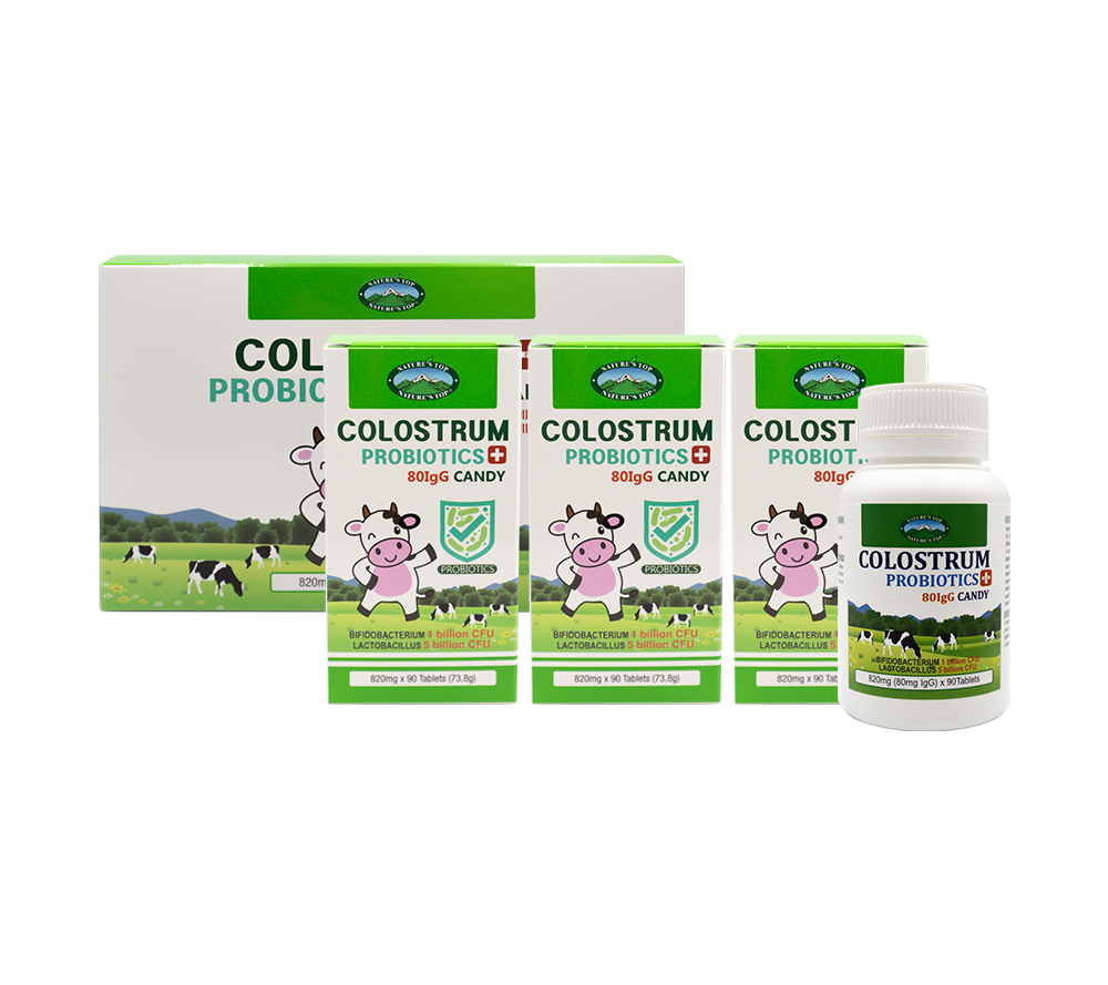 초유 <b>with</b> 유산균 캔디 <b>콜로스트럼</b> <b>프로바이오틱스</b> Colostrum Probiotics 80 IgG 호주 네이쳐스탑