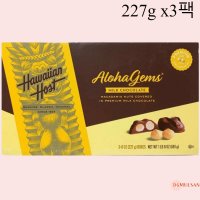 하와이초콜릿 하와이언 호스트 알로하 젬스 초콜릿 마카다미아 밀크초콜릿 227g X 3팩