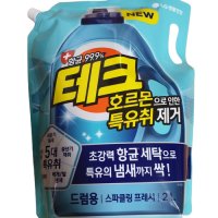 엘지생활건강 테크 호르몬으로 인한 특유취 제거 스파클링 프레시향 액체세제 드럼용 리필 2L