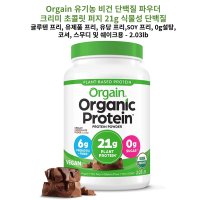 유기농 비건 단백질파우더 크리미 초콜릿 퍼지-21g식물성 단백질 글루텐 프리 2.03lb