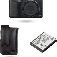 리코 카메라 Ricoh GR 블랙, 디지털 컴팩트 및 가죽 소프트 케이스