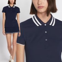 토리버치 토리스포츠 반팔 카라티 PERFORMANCE PIQUE PLEATED COLLAR POLO 네이비