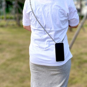 갤럭시와이드2 케이스 SM-J727S 핸드폰 일반 목걸이줄 스트랩 투명젤리-블랙화이트