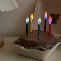 불꽃초 무지 개초 레인보우 케이크 컬러 생일 양초 파티 촛불 특이한 캔들 인싸초