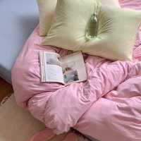 수심 Pastel Bedding(3 color) 파스텔 이불 베개 세트 단색 핑크 침구