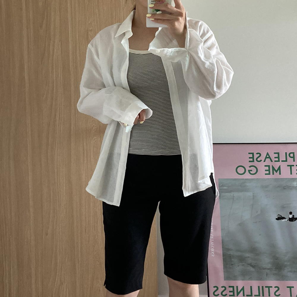 얇고 시원한 린넨셔츠 오버핏 베이직 셔츠