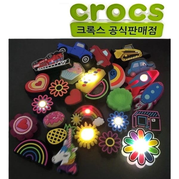 크록스 매장판 LED지비츠 불빛반짝 UV체인지1p
