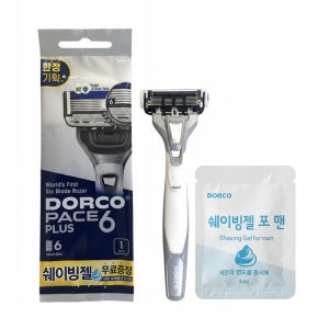 도루코 페이스6 플러스 10개 (쉐이빙젤 포함) 휴대용 일회용면도기 6중날 pace6