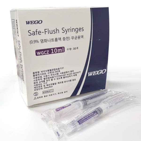 위고 식염수 주사기 3ml 5ml 10ml 멸균생리식염수 포쉬플러시 세척용주사기