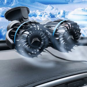 콜드스냅 파워 투팬 흡착형 차량용선풍기 USB 1+1