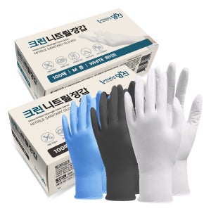 명진 크린 니트릴장갑 100매+100매 알러지 프리 식품조리용 S