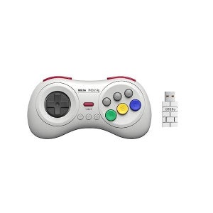 세가 8Bitdo 제네시스 메가 드라이브 미니 스위치용 M30 2.4G 무선 게임 패드 6버튼 화이트