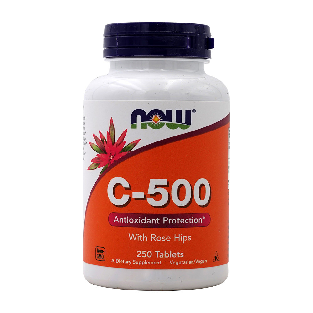 나우 푸드 비타민 <b>C-500</b> 위드 <b>로즈힙</b> 250 타블렛