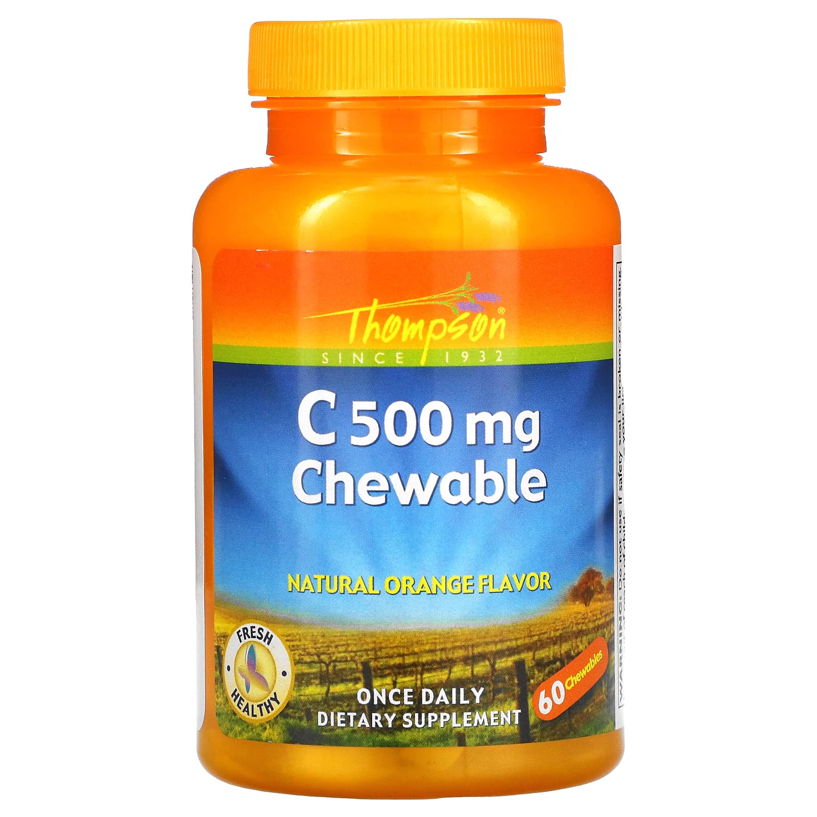 톰슨 <b>C500mg</b> <b>츄어블</b> 내추럴 오렌지 맛 <b>츄어블</b> 60정