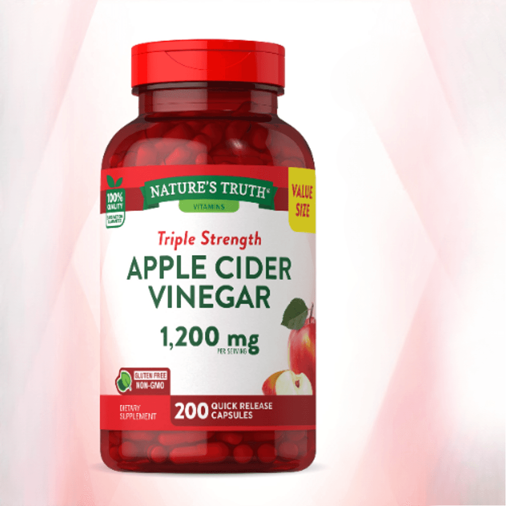 <b>네이처스트루</b> 애플 사이다 비니거 사과 식초 1200mg 200캡슐 Natures Truth 애사비
