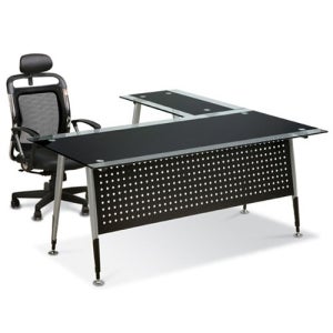 사무용책상 LF-24-18 업무용 유리책상 임원 사이드포함 재택근무