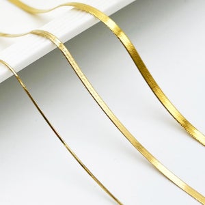 14k 뱀줄 데일리 명품목걸이 심플 스네이크 체인 화이트골드 여자금 레이어드 초커 목걸이