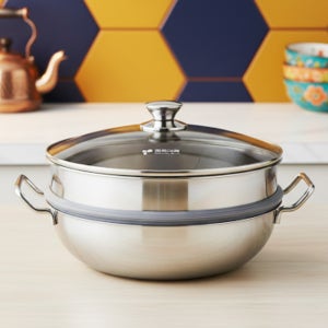 국산 IH 통3중 304 인덕션 스텐 찜기 전골냄비 찜냄비 일품 2단 26cm