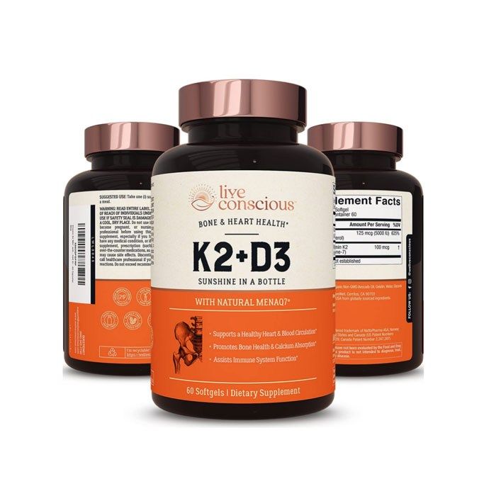 <b>Live Conscious</b> 라이브컨시어스 <b>K2</b> MK7 <b>K2</b>+D3 60소프트젤