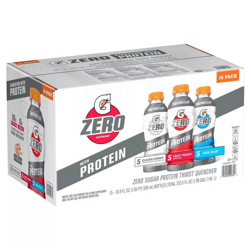 <b>Gatorade</b> <b>게토레이</b> 제로슈가 <b>단백질</b> 쿨 블루 외 K4 500Ml 15개