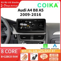 자동차 계기판 COIKA-안드로이드 11 시스템 스크린 아우디 A4 B8 A5 2009-2017 GPS 네비 스테레오 8 + 128GB RAM WIFI Google Carplay-