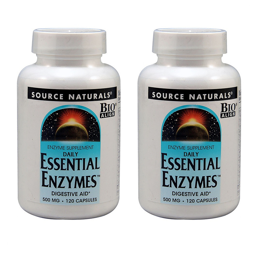 Source Naturals 소스 내츄럴 데일리 에센셜 엔자임 500 Mg 120정 2개