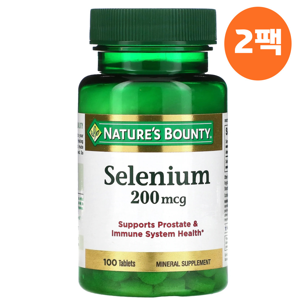 <b>네이처스 바운티 셀레늄</b> 효모 Selenium 200mcg 100정 2병