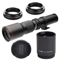 텔레컨버터 수동 망원 줌 렌즈 캐논 EOS Rebel T3 T5 T6 T6i SLR 카메라용 F 8 500mm 1000mm