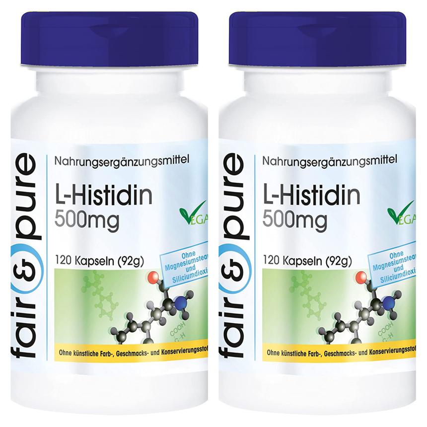 Fair Pure <b>L</b> <b>히스티딘</b> 500Mg 아미노 에시드 비건 120정 2개