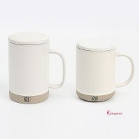 포개다머그 4p셋트 듀오 뚜껑잔 500ml 대소세트 350ml 뚜겅 도자기vwx641