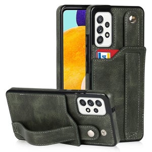 갤럭시A72 4G LTE A725 레트로 가죽 카드수납 핑거 핸드스트랩 거치대 핸드폰 케이스