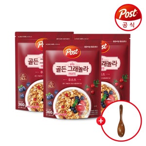 [포스트] 골든 그래놀라 후르츠 360g 3개 + 고급우드스푼