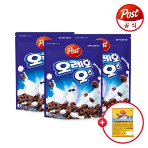 [포스트] 오레오오즈 500g 3개 초코 시리얼+크리치오 쿠키 30g