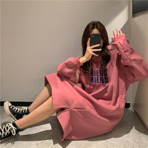 후드롱원피스 기모후드원피스