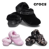 crocs 크록스 클래식 퍼 슈어 클로그 겨울 방한 털 슬리퍼