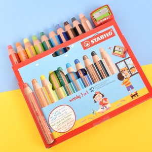 스타빌로 색연필 우디 10색 어린이 유아 미술용품 세트 선물