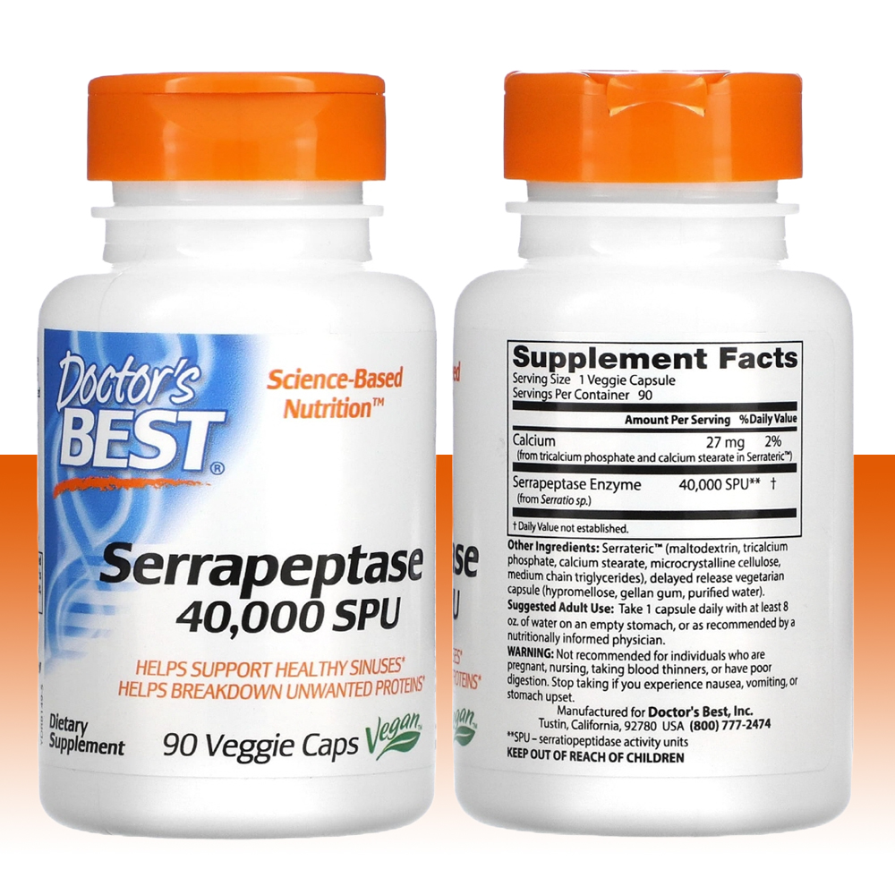 닥터스베스트 세라펩타제 <b>세라펩타아제 40000SPU</b> 90캡슐