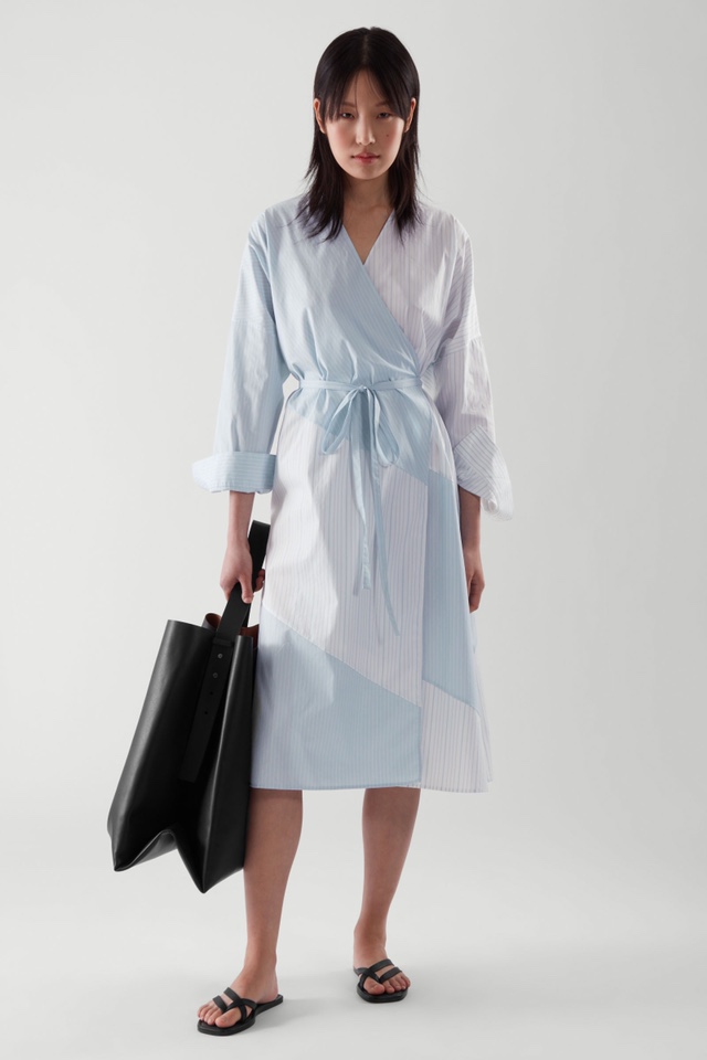 [바로배송] COS 코스 스프라이프 랩 드레스 원피스 Stripe wrap dress