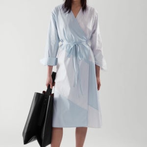 [바로배송] COS 코스 스프라이프 랩 드레스 원피스 Stripe wrap dress