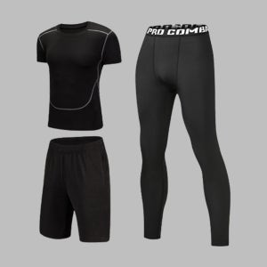 M-XL 3종 트레이닝복 세트 남자 남성 반팔 티셔츠 반바지 레깅스 바지 운동복 헬스복