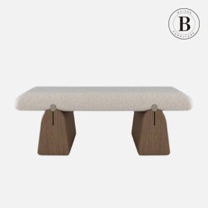 디자인 원목 벤치 소파 램스울 등받이없는 거실 쇼파 MJB S-157