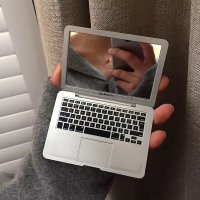휴대용 노트북 모델링 메이크업 미러 맥북 미니손거울