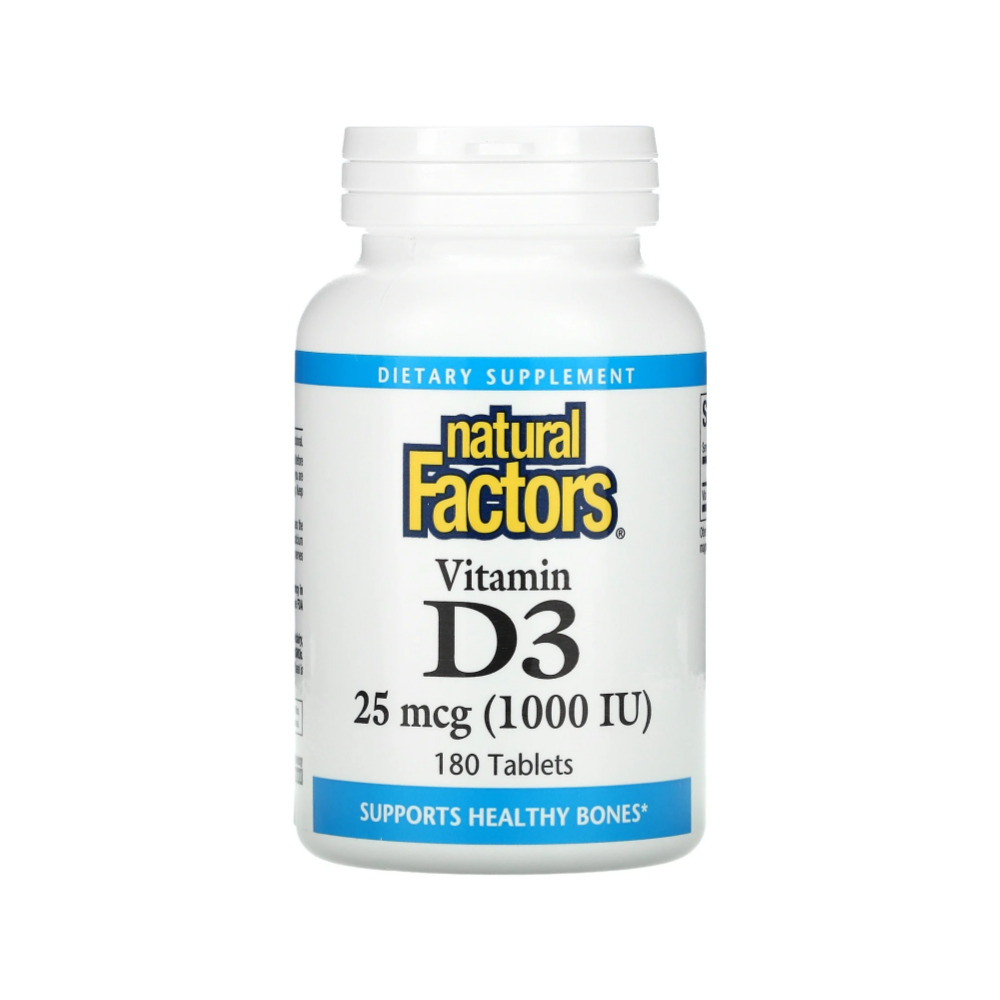 네추럴팩터스 비타민 <b>D3</b> <b>25mcg</b>(1000IU) 180정